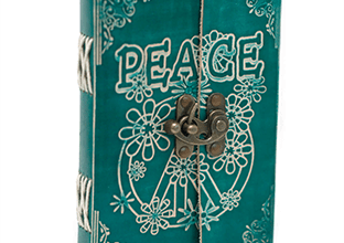 Leather Green Peace with Lockable Notebook