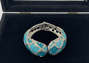 Bangle Blue Diamante Stones
