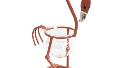 Pink Hydroponic Metal Flamingo