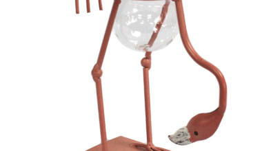 Pink Metal Hydroponic Flamingo