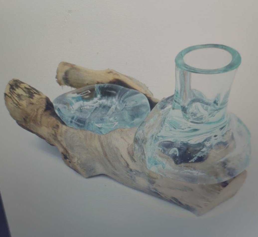 Molten Glass small Flower Vase & Tea Light holder